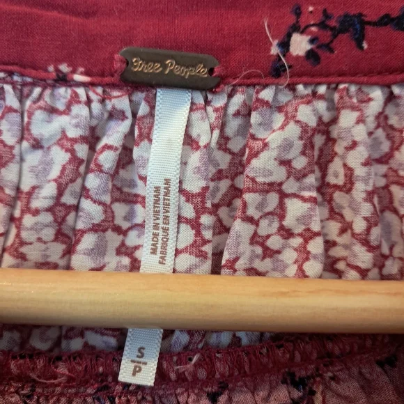 Free People Paloma Floral Button Up Peasant Blouse Top - Picture 4 of 7